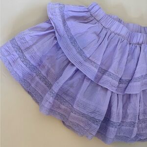 MABELE Lilac Mini Skirt with Lace Detail